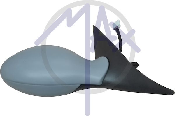 Specchietto retrovisore esterno destro, elettrico, calotta da verniciare, con sensore temperatura, vetro convesso blu riscaldato
