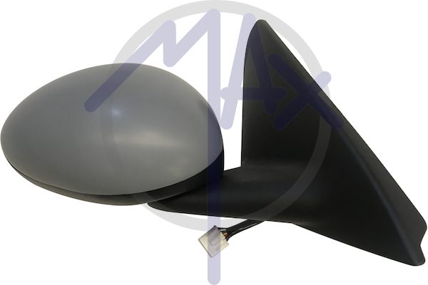 Exterior rear-view mirror, right, electric, cover for painting, heated convex chrome glass