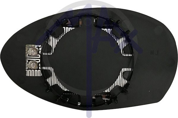 Right rear-view mirror glass, convex chrome, heated