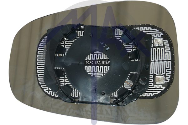 Right rear-view mirror glass, convex chrome, heated