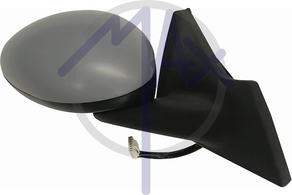 Specchietto retrovisore esterno destro, elettrico, calotta da verniciare, vetro convesso blu riscaldato