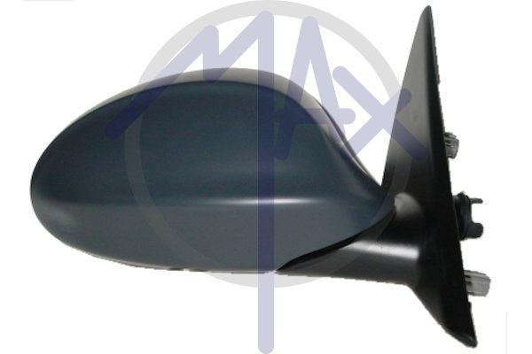 Specchietto retrovisore esterno destro, elettrico, calotta da verniciare, vetro convesso blu riscaldato, 5 pin