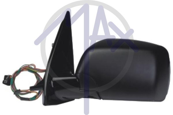 Specchietto retrovisore esterno sinistro, elettrico, calotta da verniciare, con memoria, vetro asferico blu riscaldato, 12 pin