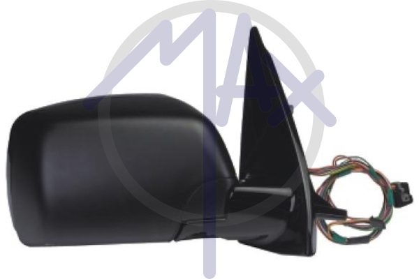 Specchietto retrovisore esterno destro, elettrico, calotta da verniciare, ripiegabile elettricamente, con memoria, vetro asferico blu riscaldato, 12 pin