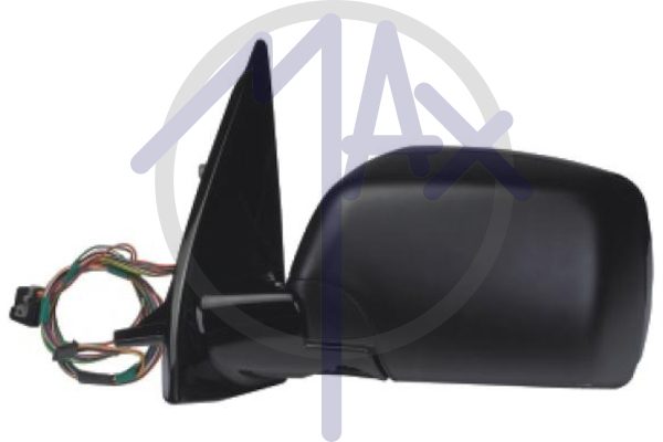 Specchietto retrovisore esterno sinistro, elettrico, calotta da verniciare, con luce di cortesia, ripiegabile elettricamente, con memoria, vetro asferico blu riscaldato, 14 pin