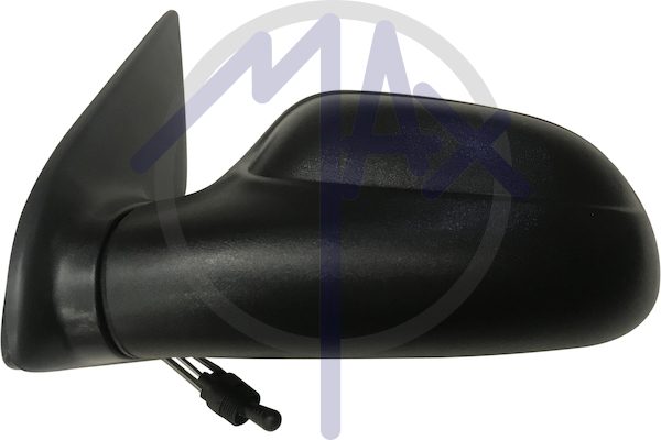Exterior rear-view mirror, left, cable adjustment, black cover, convex chrome glass