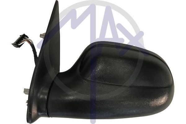 Exterior rear-view mirror left, electric, black cap, convex chrome heated glass
