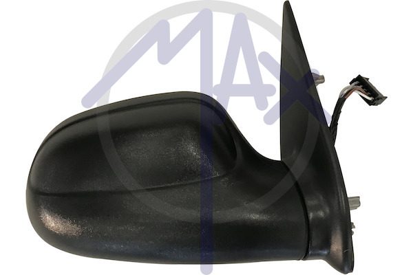 Exterior rear-view mirror right, electric, black cap, convex chrome heated glass
