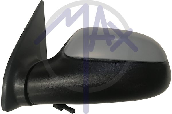 Exterior rear-view mirror, left, cable adjustment, cover for painting, convex chrome glass