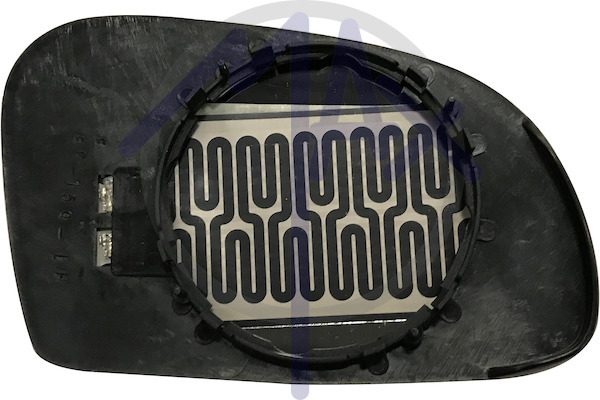 Left rear-view mirror glass, convex chrome, heated