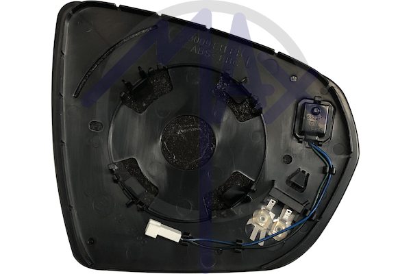 Rear-view mirror glass left, convex chrome heated, with BLIS system (blind spot)