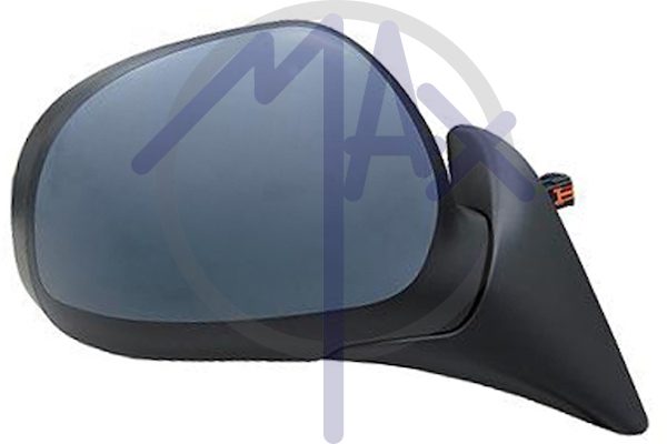 Outer rear-view mirror right, electric, cap to be painted, with temperature sensor, heated chrome convex glass, 7 pin