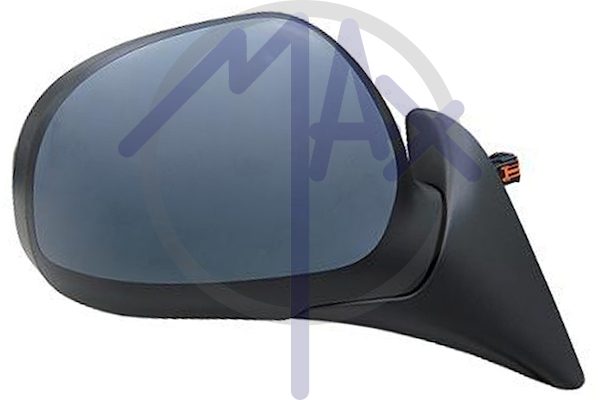 Specchietto retrovisore esterno destro, elettrico, calotta da verniciare, ripiegabile elettricamente, con sensore temperatura, vetro convesso cromato riscaldato, 9 pin