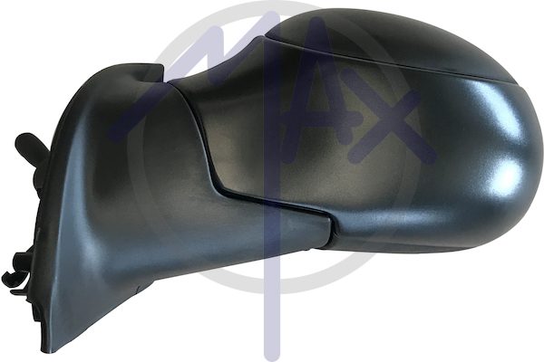 Exterior rear-view mirror, left, cable adjustment, black cover, convex chrome glass
