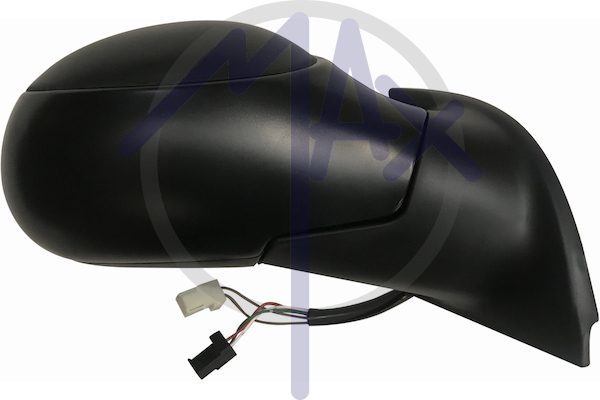 Specchietto retrovisore esterno destro, elettrico, calotta nera, con sensore temperatura, vetro convesso cromato riscaldato
