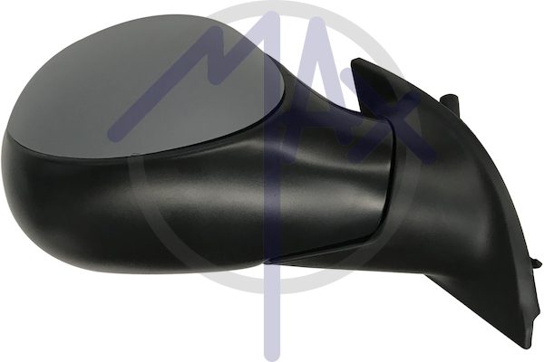 Exterior rear-view mirror, right, cable adjustment, cover for painting, convex chrome glass