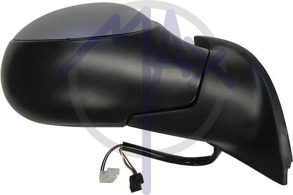 Specchietto retrovisore esterno destro, elettrico, calotta da verniciare, con sensore temperatura, vetro convesso cromato riscaldato