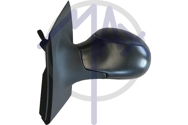 Exterior rear-view mirror, left, cable adjustment, black cover, convex chrome glass