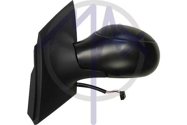 Specchietto retrovisore esterno sinistro, elettrico, calotta nera, vetro convesso cromato