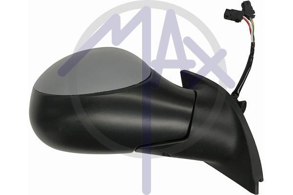 Specchietto retrovisore esterno destro, elettrico, calotta da verniciare, ripiegabile elettricamente, con sensore temperatura, vetro convesso cromato riscaldato, 9 pin