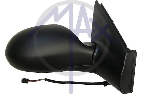 Specchietto retrovisore esterno destro, elettrico, calotta nera, con sensore temperatura, vetro convesso blu riscaldato
