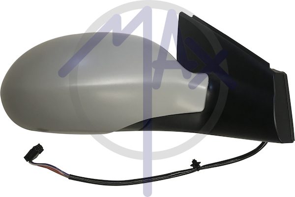 Specchietto retrovisore esterno destro, elettrico, calotta da verniciare, con sensore temperatura, vetro convesso blu riscaldato