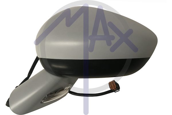 Exterior rear-view mirror left, electric, cap to be painted, with indicator, convex chrome heated glass, 6 pin