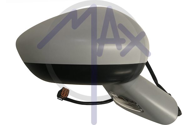 Specchietto retrovisore esterno destro, elettrico, calotta da verniciare, con freccia, con sensore temperatura, vetro convesso cromato riscaldato, 8 pin