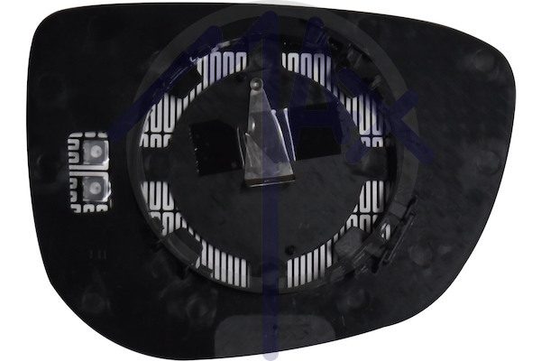 Left rear-view mirror glass, convex chrome, heated