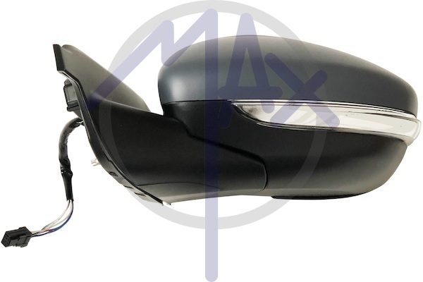 Exterior rear-view mirror left, electric, cap to be painted, with indicator, convex chrome heated glass, 6 pin