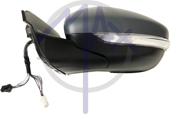 Specchietto retrovisore esterno sinistro, elettrico, calotta da verniciare, con freccia, ripiegabile elettricamente, vetro convesso cromato riscaldato, 8 pin