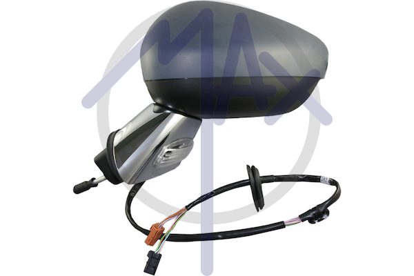 Specchietto retrovisore esterno sinistro, elettrico, calotta da verniciare, con freccia, ripiegabile elettricamente, vetro convesso cromato riscaldato, 9 pin