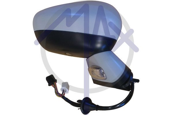 Specchietto retrovisore esterno destro, elettrico, calotta da verniciare, base da verniciare, con freccia, con luce di cortesia, ripiegabile elettricamente, con sensore temperatura, con memoria, vetro convesso riscaldato, 19 pin