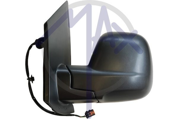 Specchietto retrovisore esterno sinistro, elettrico, calotta nera, vetro convesso cromato riscaldato, 5 pin