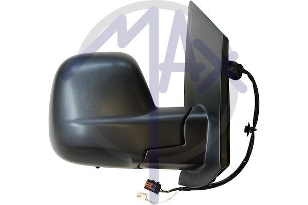 Specchietto retrovisore esterno destro, elettrico, calotta nera, con sensore temperatura, vetro convesso cromato riscaldato, 7 pin