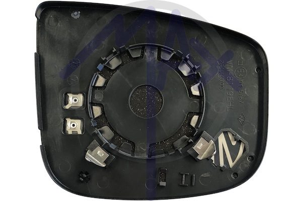 Left rear-view mirror glass, convex chrome, heated