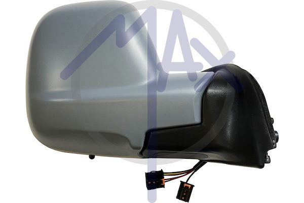 Outer rear-view mirror right, electric, cap to be painted, with temperature sensor, heated chrome convex glass, 7 pin
