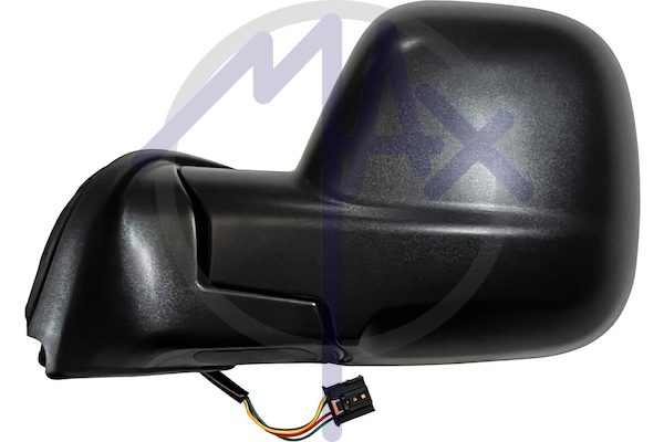 Specchietto retrovisore esterno sinistro, elettrico, calotta nera, vetro convesso cromato riscaldato, 5 pin