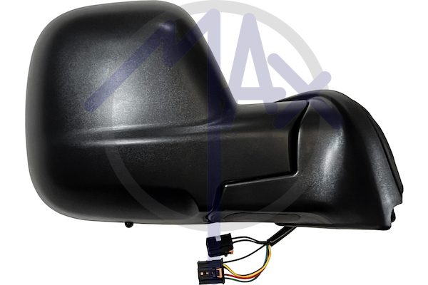 Specchietto retrovisore esterno destro, elettrico, calotta nera, con sensore temperatura, vetro convesso cromato riscaldato, 7 pin