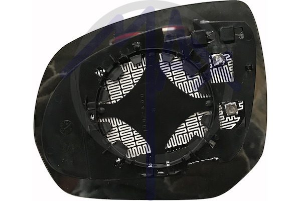 Rear-view mirror glass right, heated blue convex