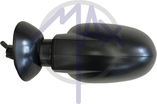 Exterior rear-view mirror, left, cable adjustment, black cover, convex chrome glass
