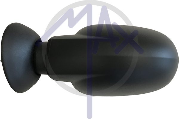 Exterior rear-view mirror left, electric, black cap, convex chrome heated glass