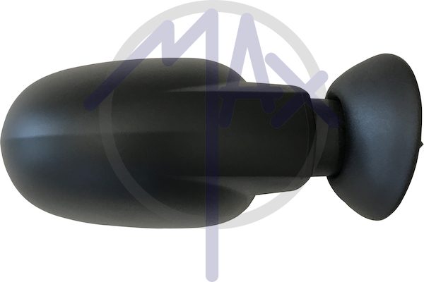 Exterior rear-view mirror right, electric, black cap, convex chrome heated glass