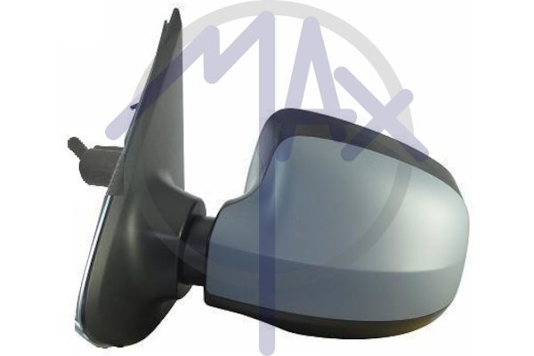 Exterior rear-view mirror, left, cable adjustment, cover for painting, convex chrome glass
