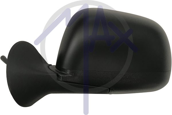 Exterior rear-view mirror, left, cable adjustment, black cover, convex chrome glass