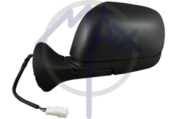 Specchietto retrovisore esterno sinistro, elettrico, calotta nera, vetro convesso cromato riscaldato, 5 pin