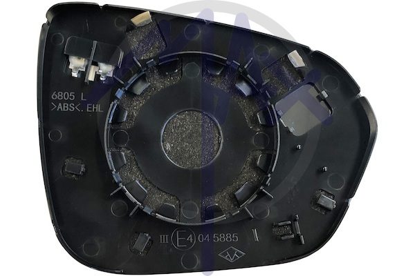Left rear-view mirror glass, convex chrome, heated