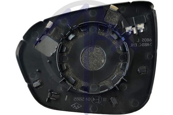 Right rear-view mirror glass, convex chrome, heated