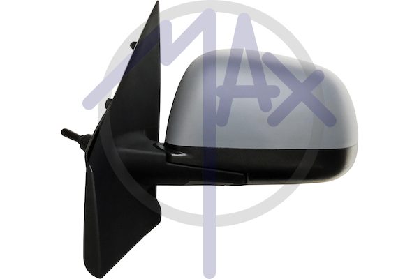 Exterior rear-view mirror, left, cable adjustment, cover for painting, convex chrome glass