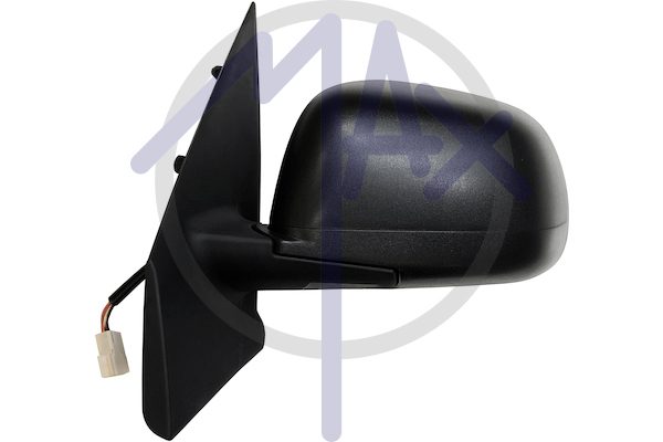 Specchietto retrovisore esterno sinistro, elettrico, calotta nera, vetro convesso cromato riscaldato, 5 pin
